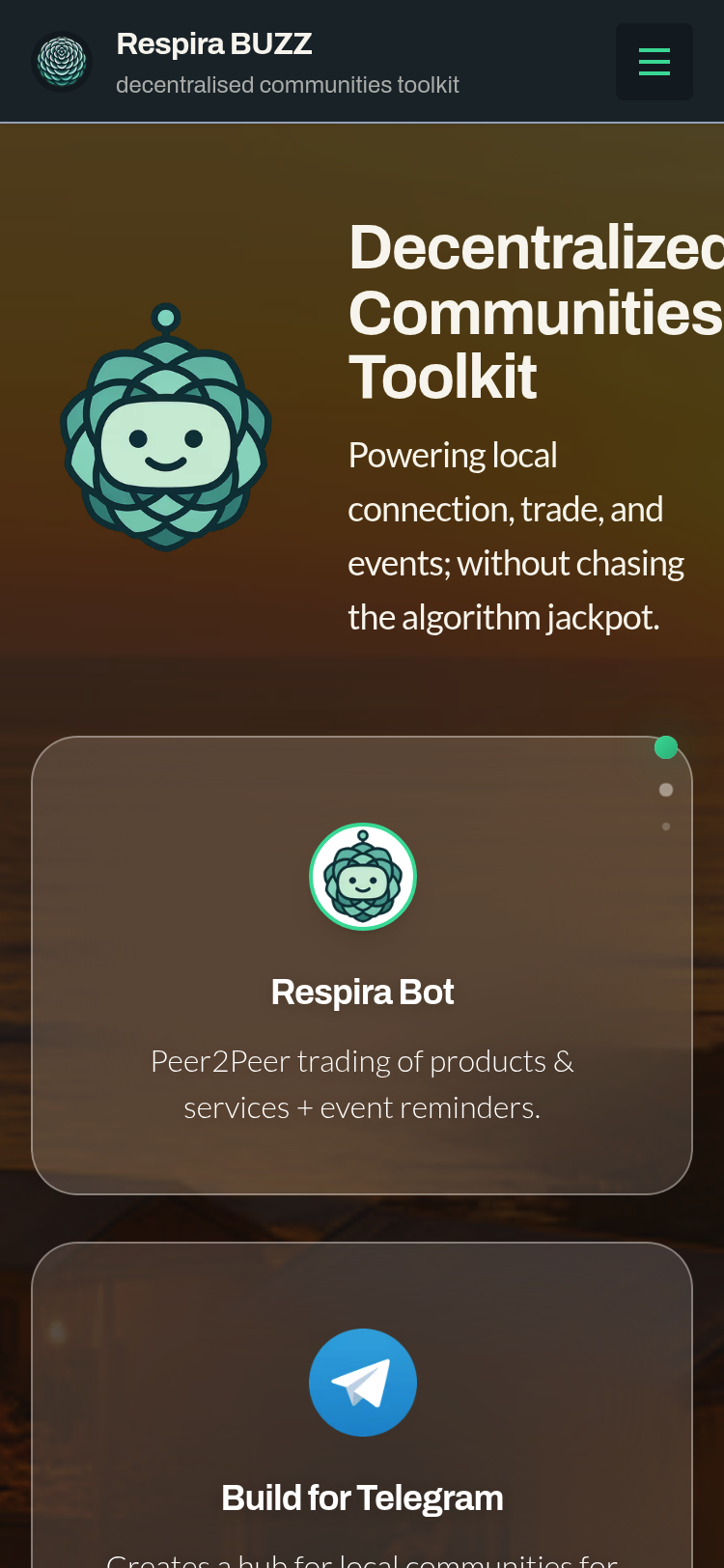 Respira Buzz mobile view